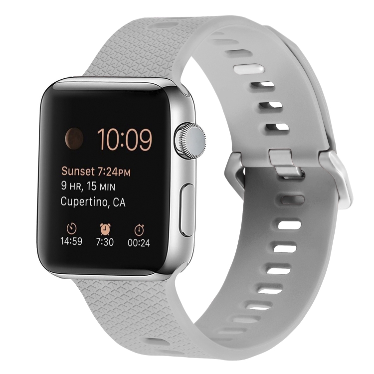 

Silicone Watch Band For Apple Watch Series 7 45mm / 6 & SE & 5 & 4 44mm / 3 & 2 & 1 42mm(Rock White)