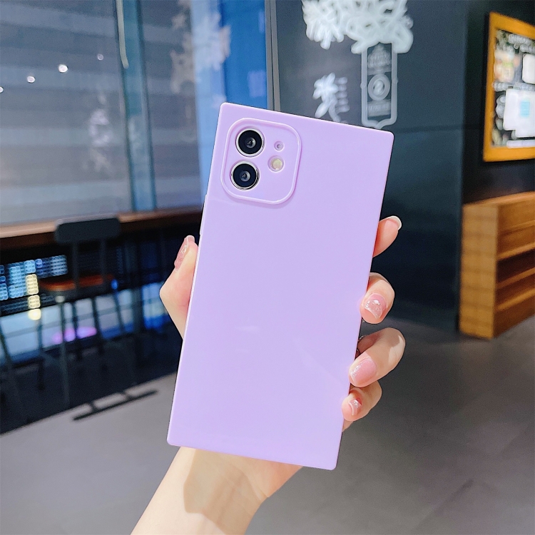 

Solid Color Square Soft TPU Shockproof Case For iPhone 12 mini(Purple)