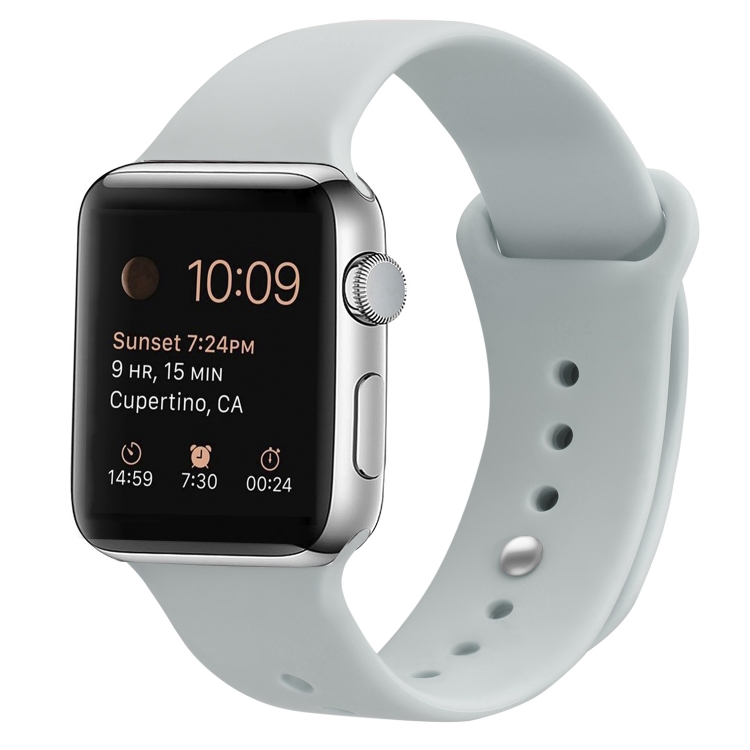 SUNSKY - Wheamband de la correa de reemplazo de silicona para Apple Watch  Series 6 \u0026 SE \u0026 5 \u0026 4 44mm / 3 \u0026 2 \u0026 1 42mm (blanco claro)