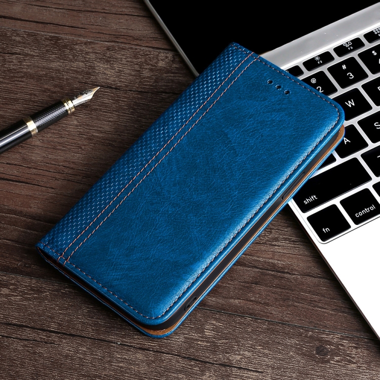 For OnePlus 7T Pro Grid Texture Magnetic PU TPU Horizontal Flip