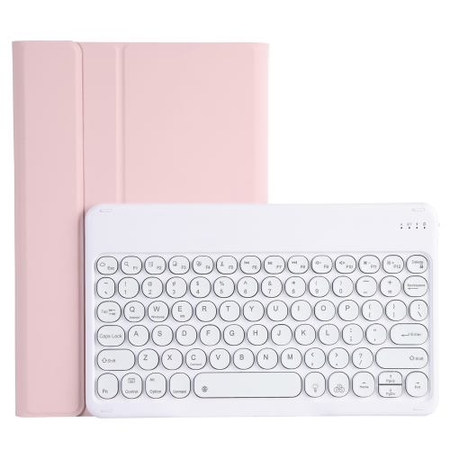 

For Lenovo Pad Plus 11 inch TB-J607F / Tab P11 11 inch TB-J606F / Pad 11 inch YAM12 Backlight Style Lambskin Texture Detachable Round Keycap Bluetooth Keyboard Leather Tablet Case with Holder(Pink)