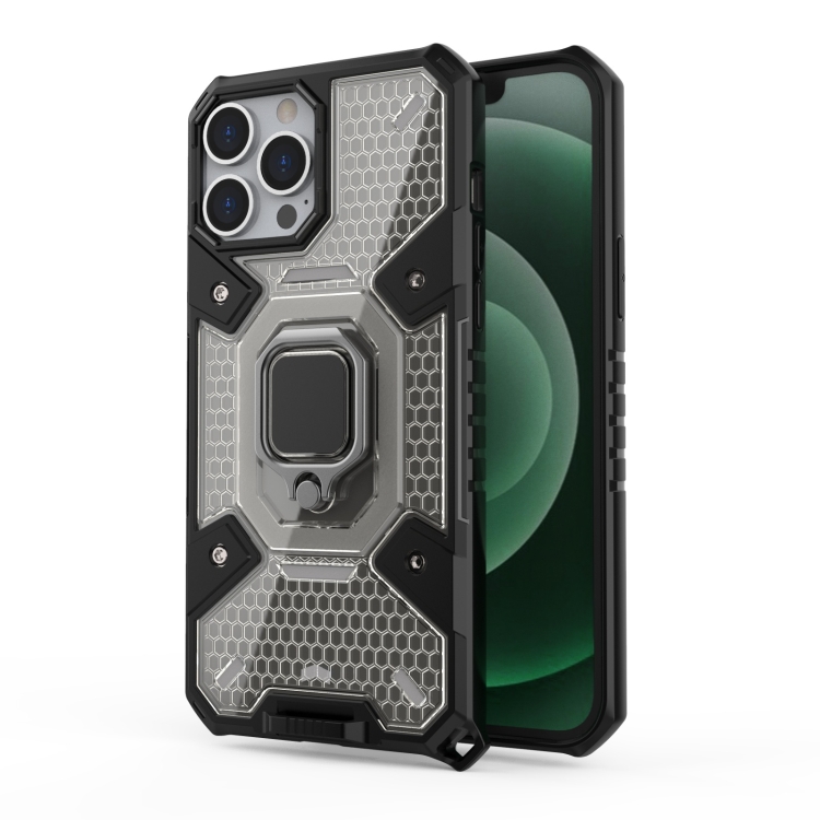 

Space PC+TPU Ring Holder Protective Case For iPhone 13 Pro Max(Grey)