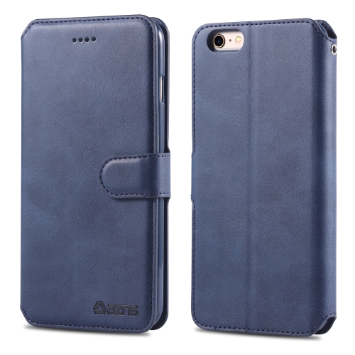 

For iPhone 6 / 6s AZNS Calf Texture Magnetic Horizontal Flip PU Leather Case with Holder & Card Slots & Photo Frame(Blue)