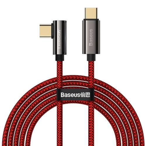 

Baseus CACS000709 Legend Series 100W USB-C / Type-C to USB-C / Type-C Elbow Fast Charging Data Cable, Cable Length: 2m(Red)