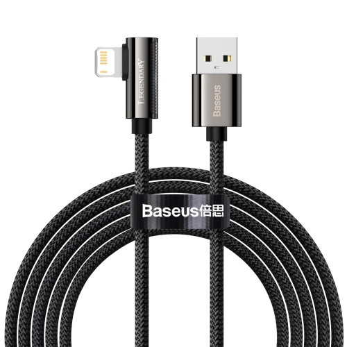 

Baseus CALCS-A01 Legend Series 2.4A USB to 8 Pin Elbow Fast Charging Data Cable, Cable Length:2m(Black)