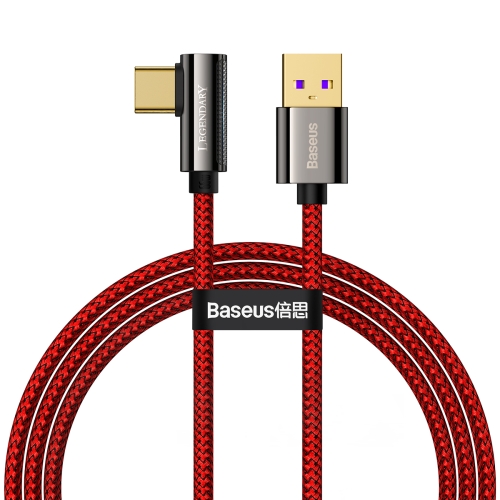 

Baseus CACS000409 Legend Series 66W USB to USB-C / Type-C Elbow Fast Charging Data Cable, Cable Length:1m(Red)