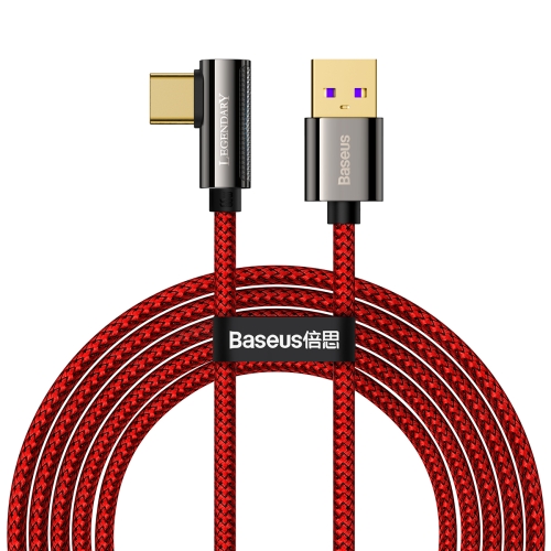 

Baseus CACS000509 Legend Series 66W USB to USB-C / Type-C Elbow Fast Charging Data Cable, Cable Length:2m(Red)