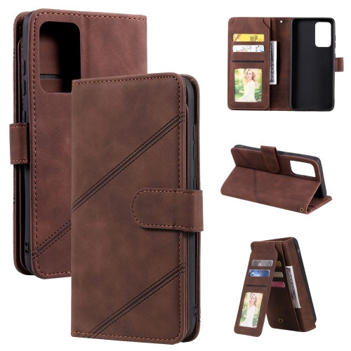 

For Samsung Galaxy A52 5G / 4G Skin Feel Business Horizontal Flip PU Leather Case with Holder & Multi-Card Slots & Wallet & Lanyard & Photo Frame(Brown)