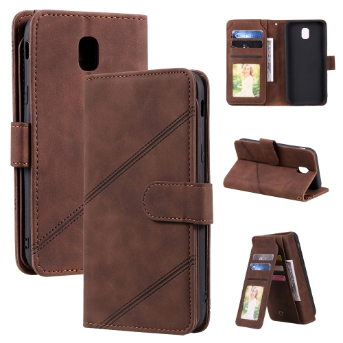

For Samsung Galaxy J5 2017 Skin Feel Business Horizontal Flip PU Leather Case with Holder & Multi-Card Slots & Wallet & Lanyard & Photo Frame(Brown)