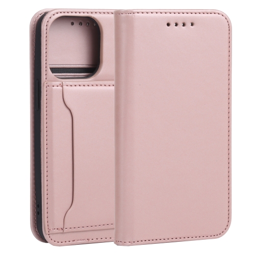 

Strong Magnetism Shockproof Horizontal Flip Liquid Feel Leather Case with Holder & Card Slots & Wallet For iPhone 13 Pro(Rose Gold)