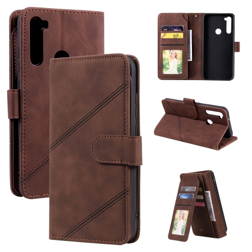 

For Xiaomi Redmi Note 8T Skin Feel Business Horizontal Flip PU Leather Case with Holder & Multi-Card Slots & Wallet & Lanyard & Photo Frame(Brown)