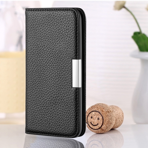 

For iPhone 13 Pro Litchi Texture Horizontal Flip Leather Case with Holder & Card Slots(Black)