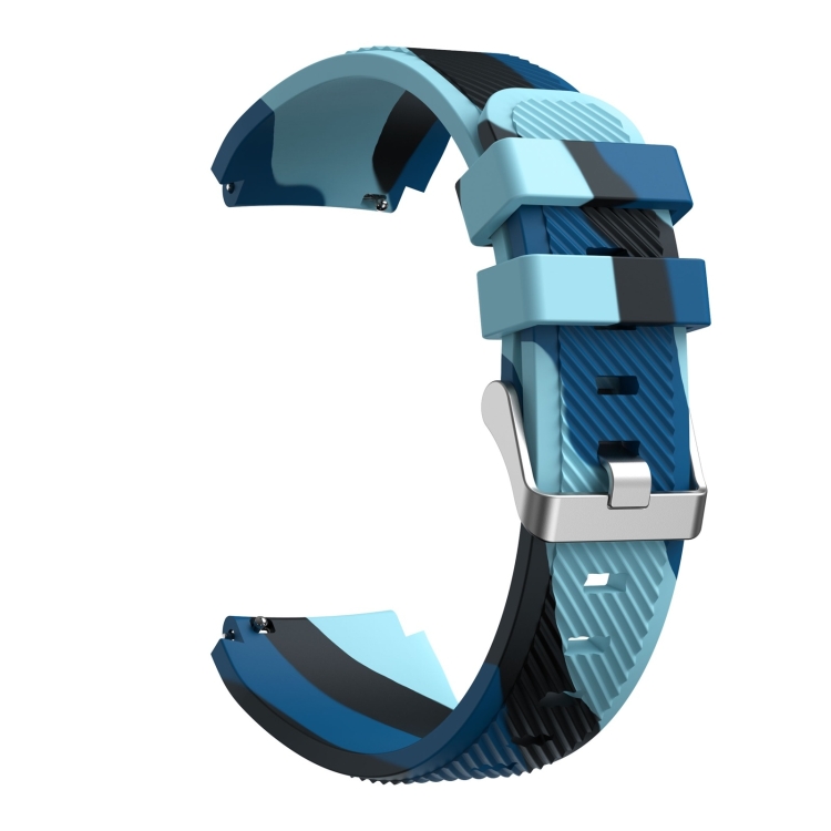 

For Samsung Gear S3 Twill Camouflage Silicone Watch Band(Blue)