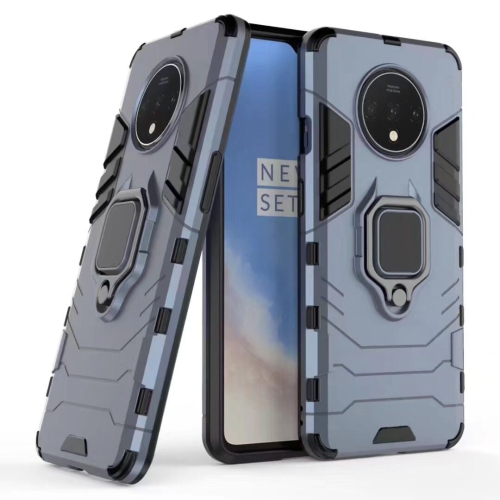 

For OnePlus 7T Shockproof PC + TPU Case with Magnetic Ring Holder(Navy)