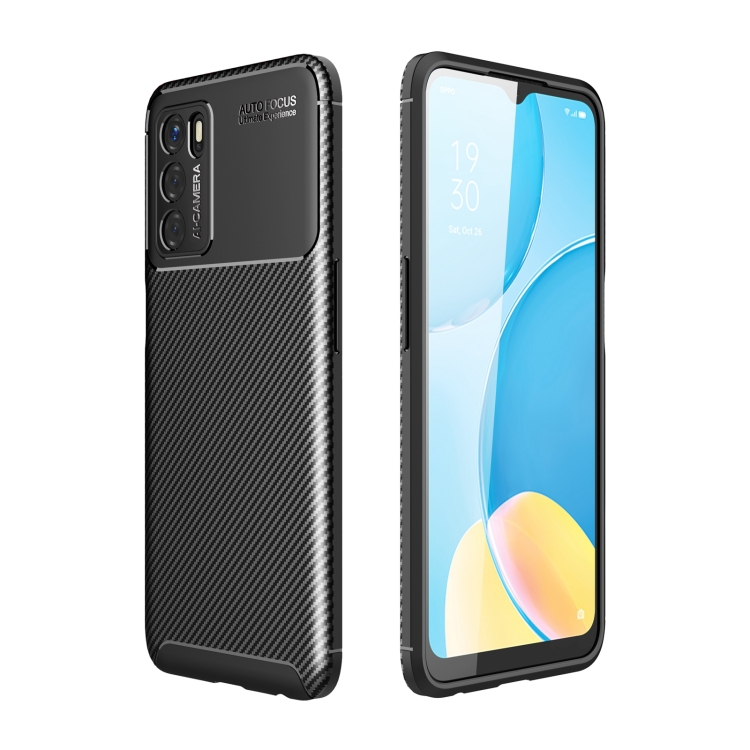 

For OPPO A16 Carbon Fiber Texture Shockproof TPU Case(Black)