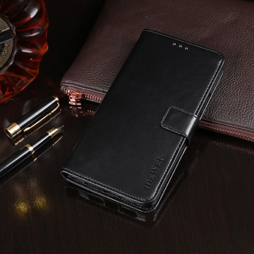 

For OPPO A16 / A16e idewei Crazy Horse Texture Flip Leather Phone Case(Black)