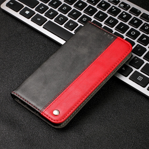 

For Samsung Galaxy A03s 164mm Business Solid Color Stitching Horizontal Flip Leather Case with Holder & Card Slots(Red)