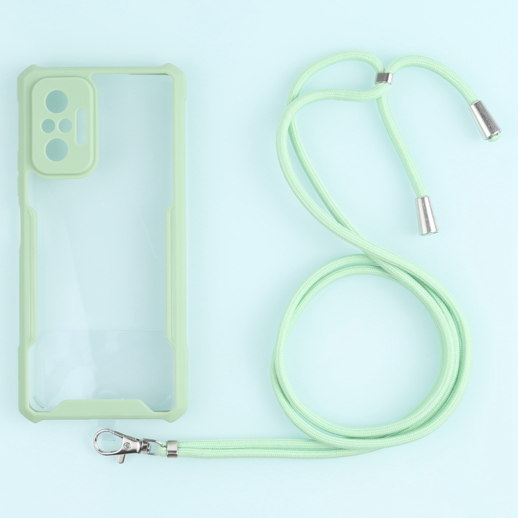 

For Xiaomi Redmi Note 10 Pro Max Acrylic + Color TPU Shockproof Case with Neck Lanyard(Avocado)