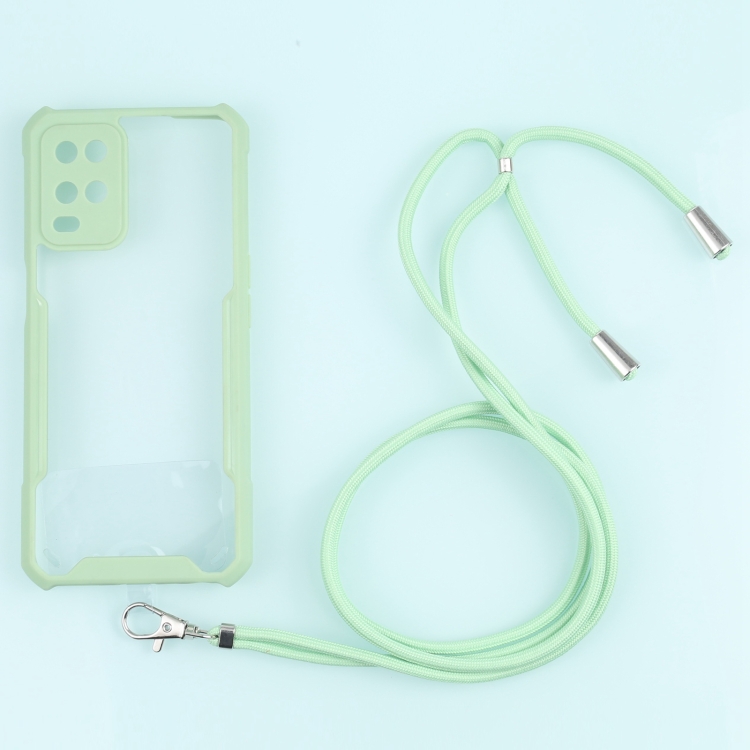 

For OPPO A54 4G Acrylic + Color TPU Shockproof Case with Neck Lanyard(Avocado)