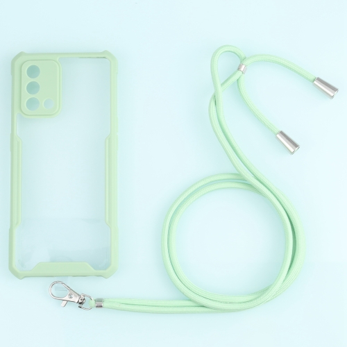 

For OPPO A74 4G/F19 Acrylic + Color TPU Shockproof Case with Neck Lanyard(Avocado)