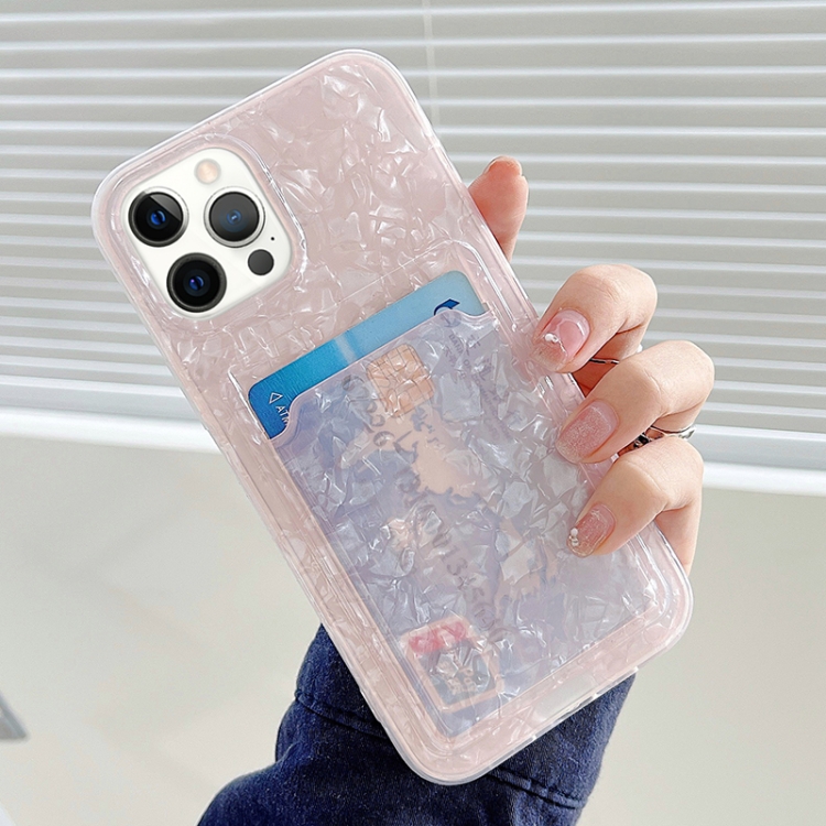 

Shell Texture TPU Protective Case with Card Slot For iPhone 12 Pro Max(Pink)