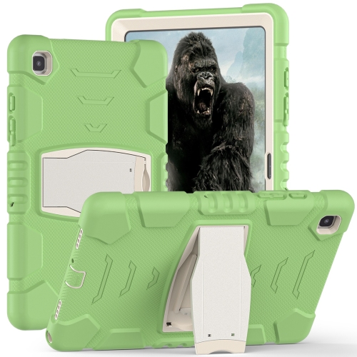 

For Samsung Galaxy Tab A7 T500 3-Layer Protection Screen Frame + PC + Silicone Shockproof Combination Case with Holder(Matcha Green)