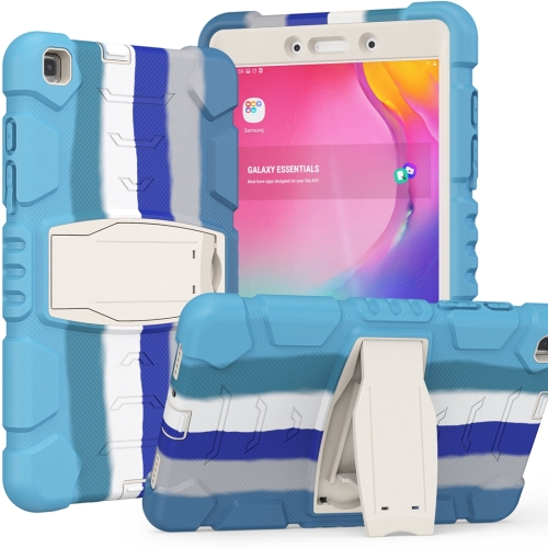 

For Samsung Galaxy Tab A8.0 2019 T290 3-Layer Protection Screen Frame + PC + Silicone Shockproof Combination Case with Holder(Colorful Blue)