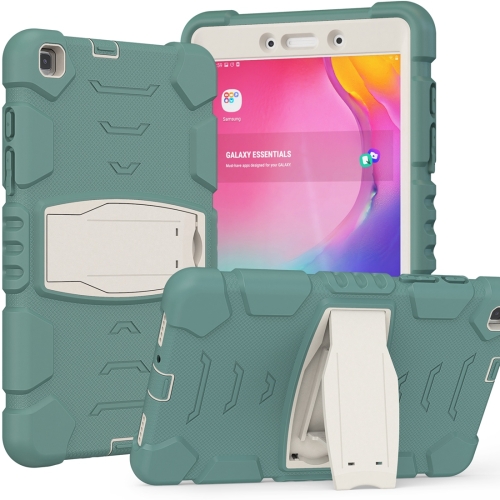 

For Samsung Galaxy Tab A8.0 2019 T290 3-Layer Protection Screen Frame + PC + Silicone Shockproof Combination Case with Holder(Emerald Green)