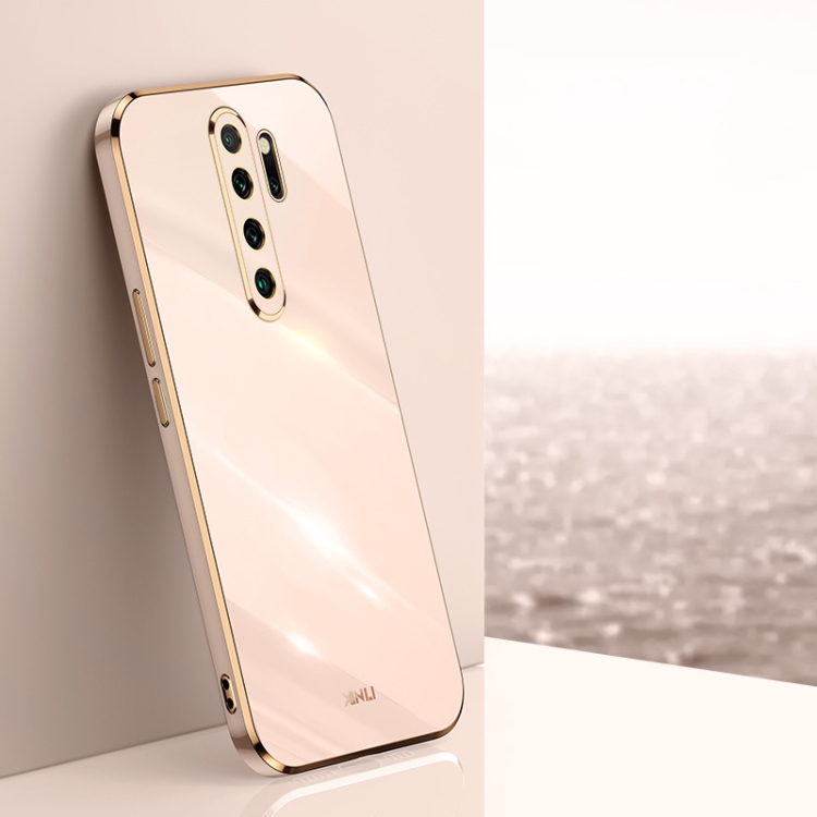 

For Xiaomi Redmi Note 8 Pro XINLI Straight 6D Plating Gold Edge TPU Shockproof Case(Pink)