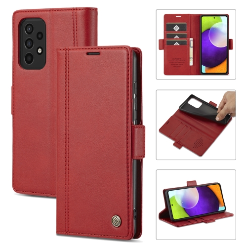 

For Samsung Galaxy A52 5G / 4G LC.IMEEKE Magnetic Buckle PU + TPU Horizontal Flip Leather Case with Holder & Card Slots & Wallet(Red)