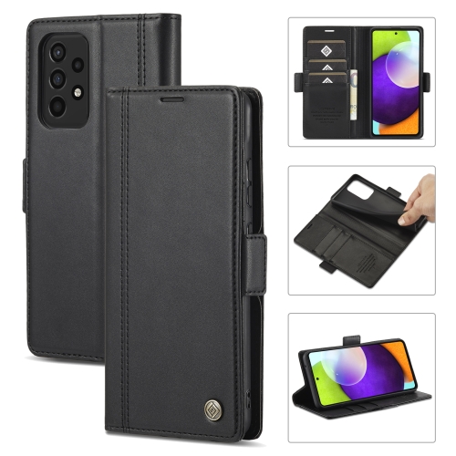 

For Samsung Galaxy A72 5G / 4G LC.IMEEKE Magnetic Buckle PU + TPU Horizontal Flip Leather Case with Holder & Card Slots & Wallet(Black)