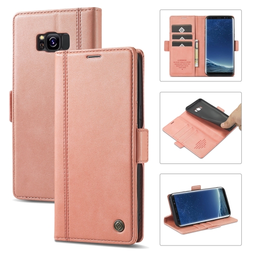 

For Samsung Galaxy S8+ LC.IMEEKE Magnetic Buckle PU + TPU Horizontal Flip Leather Case with Holder & Card Slots & Wallet(Rose Gold)