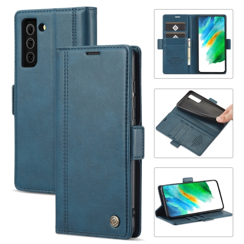 

For Samsung Galaxy S21 5G LC.IMEEKE Magnetic Buckle PU + TPU Horizontal Flip Leather Case with Holder & Card Slots & Wallet(Blue)