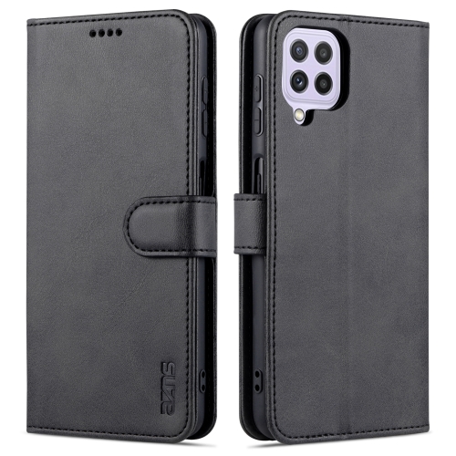 

For Samsung Galaxy A22 4G AZNS Skin Feel Calf Texture Horizontal Flip Leather Case with Card Slots & Holder & Wallet(Black)