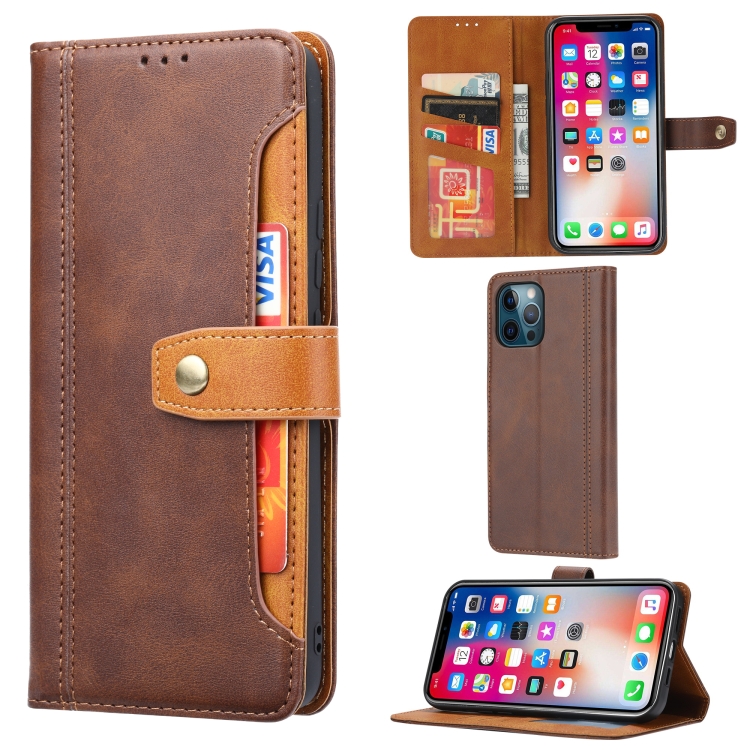 

Calf Texture Double Fold Clasp Horizontal Flip Leather Case with Photo Frame & Holder & Card Slots & Wallet For iPhone 13 Pro(Brown)