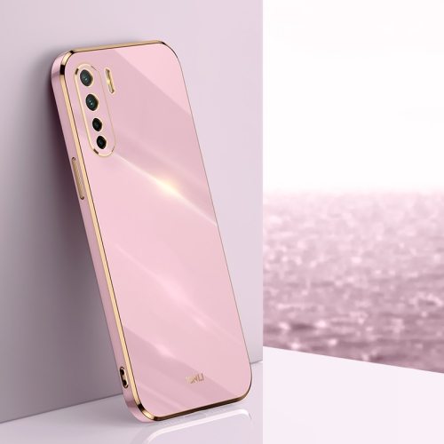 

For OPPO A91 XINLI Straight 6D Plating Gold Edge TPU Shockproof Case(Cherry Purple)
