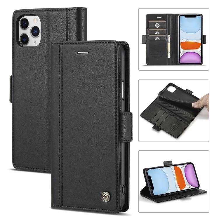 

LC.IMEEKE Magnetic Buckle PU + TPU Horizontal Flip Leather Case with Holder & Card Slots & Wallet For iPhone 11(Black)