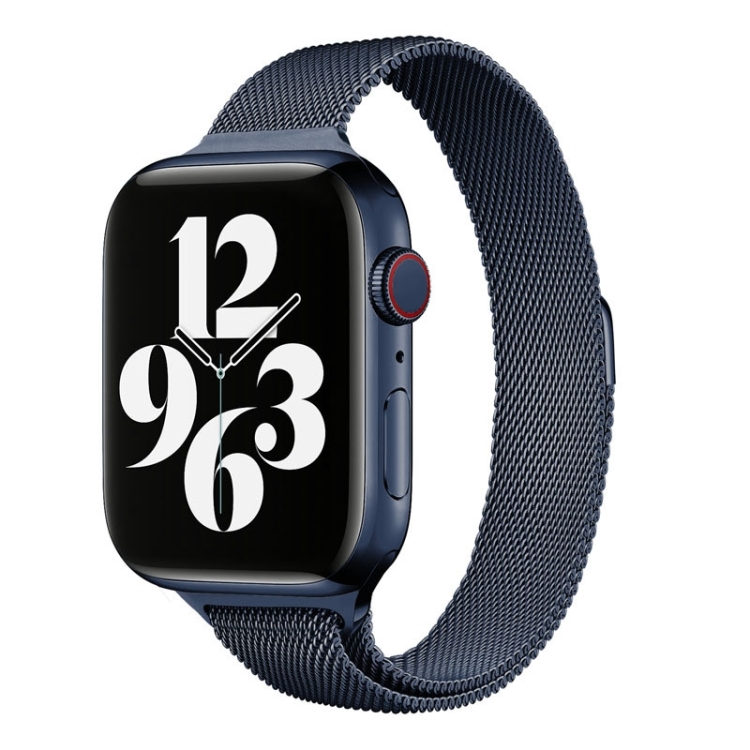 

Milan Loopback Small Waist Replacement Watchband For Apple Watch Series 7 45mm / 6 & SE & 5 & 4 44mm / 3 & 2 & 1 42mm(Blue)