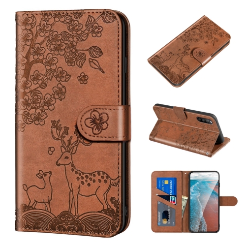 

For Sony Xperia 10 III Sika Deer Embossing Pattern Horizontal Flip PU Leather Case with Holder & Card Slot & Wallet & Photo Frame(Brown)