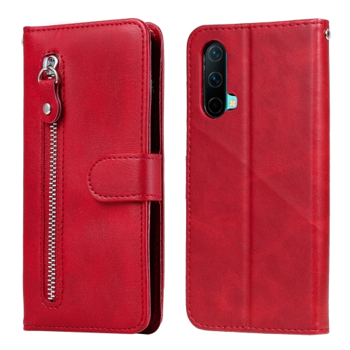 

For OnePlus Nord CE 5G Fashion Calf Texture Zipper Horizontal Flip Leather Case with Stand & Card Slots & Wallet Function(Red)