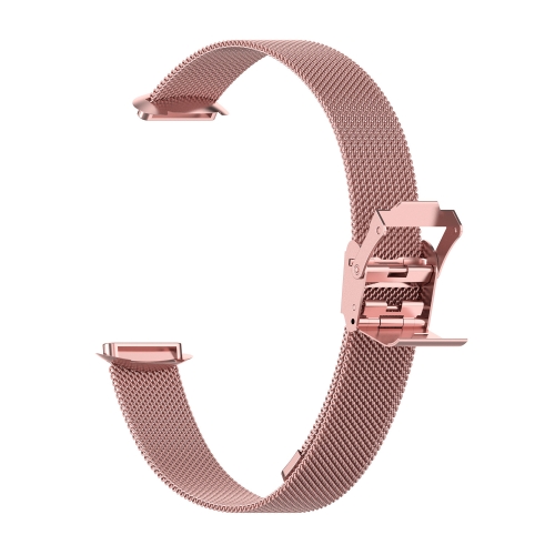 

For Fitbit Luxe Clip-on Metal Watch Band(Rose Pink)