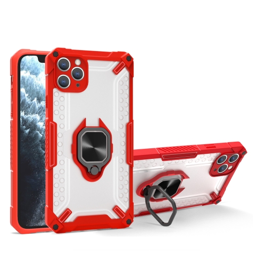 

Matte TPU + PC Magnetic Shockproof Case with Ring Holder For iPhone 13 Pro Max(Red)