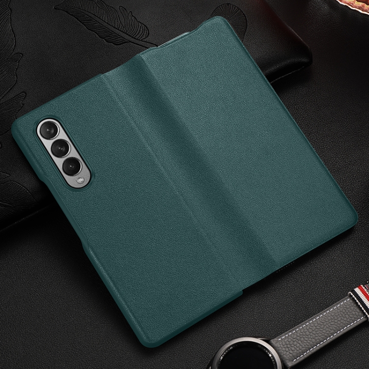 

For Samsung Galaxy Z Fold3 5G Cowhide Shockproof Fold Leather Case(Green)