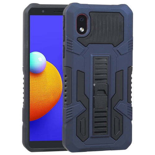 

For Samsung Galaxy A01 Core / Galaxy M01 Core Vanguard Warrior All Inclusive Double-color Shockproof TPU + PC Protective Case with Holder(Cobalt Blue)