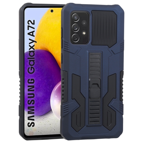 

For Samsung Galaxy A72 5G / 4G Vanguard Warrior All Inclusive Double-color Shockproof TPU + PC Protective Case with Holder(Cobalt Blue)