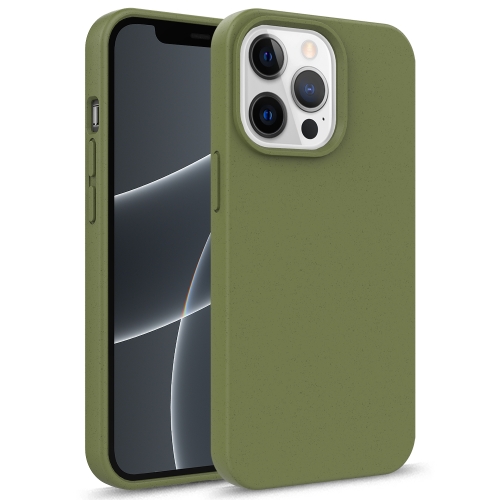 

For iPhone 13 mini Starry Series Shockproof Straw Material + TPU Protective Case (Army Green)