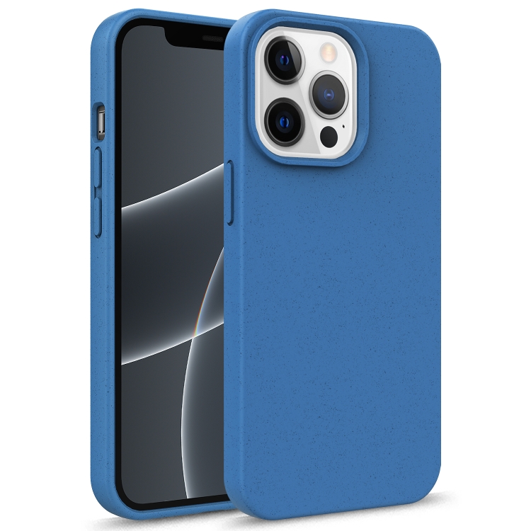 

For iPhone 13 Starry Series Shockproof Straw Material + TPU Protective Case(Blue)