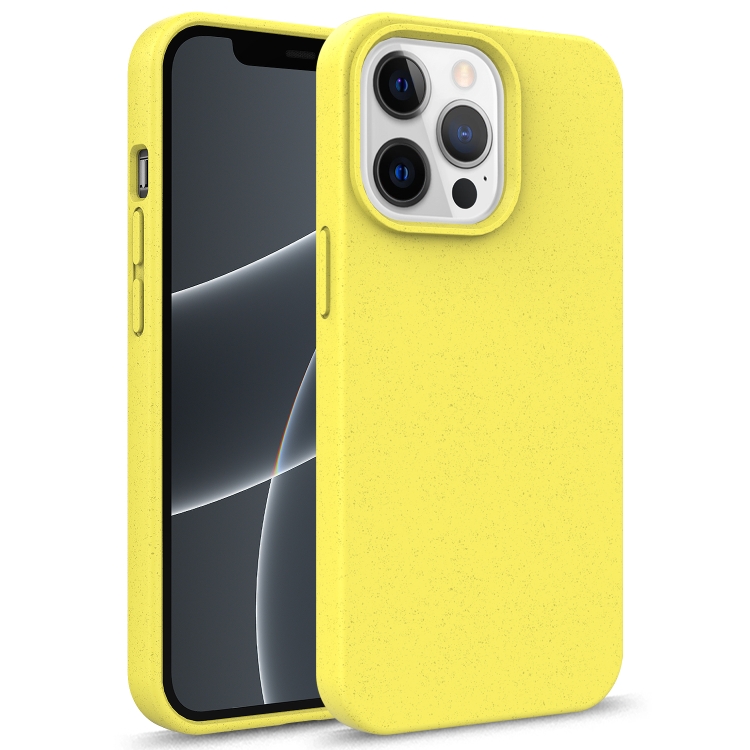 

For iPhone 13 Pro Max Starry Series Shockproof Straw Material + TPU Protective Case (Yellow)