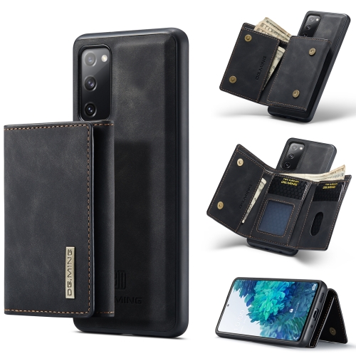 

For Samsung Galaxy S20 FE DG.MING M1 Series 3-Fold Multi Card Wallet + Magnetic Back Cover Shockproof Case with Holder Function(Black)