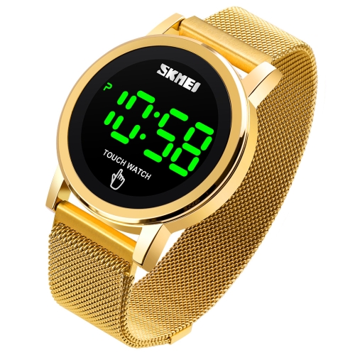 

SKMEI 1668 Round Dial LED Digital Display Electronic Watch with Touch Luminous Button(Gold)